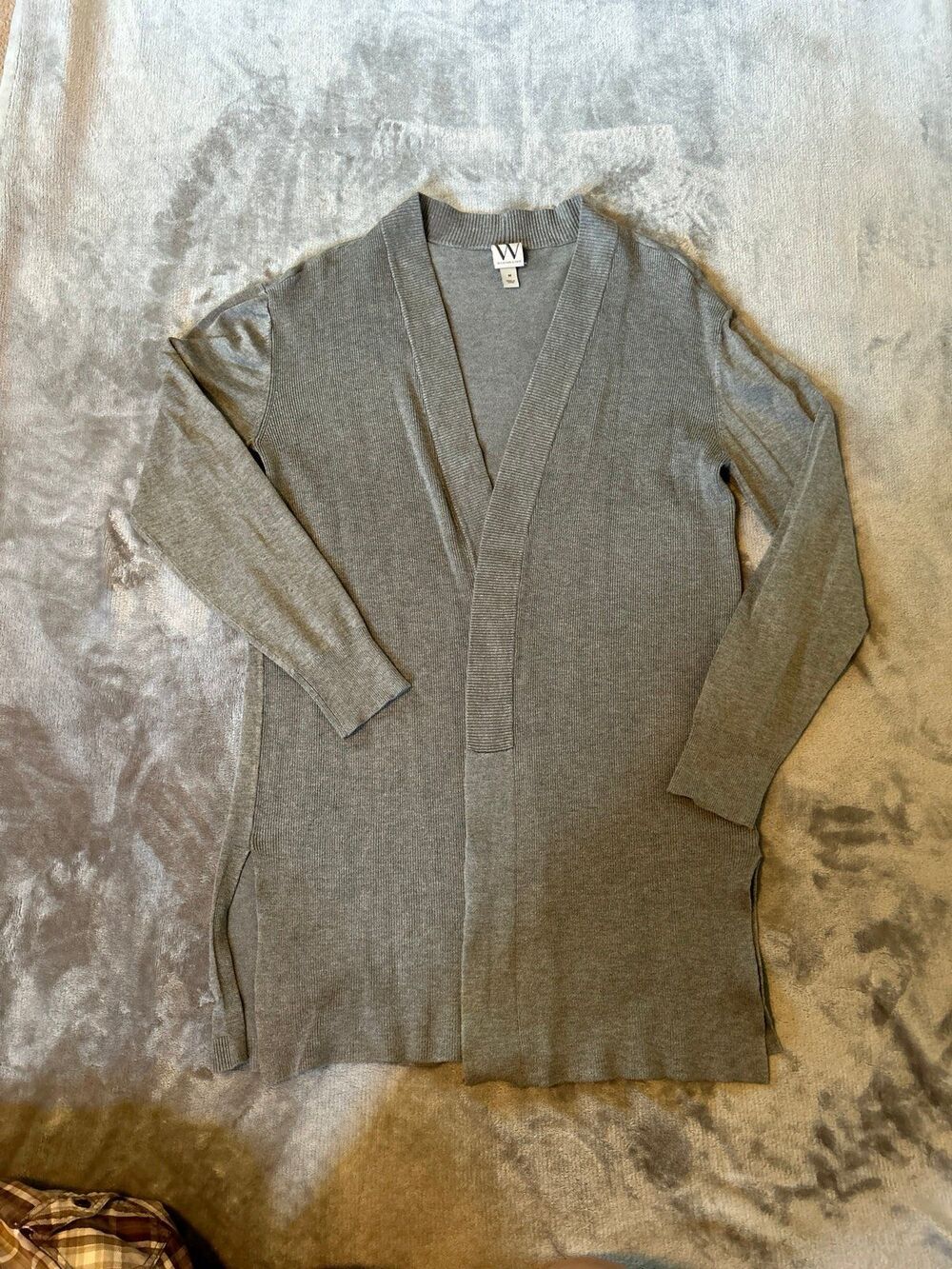 Worthington long sweater gray womens size medium